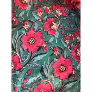 优质材料花卉设计100% 棉手块印花和服罗布面料服装手块Jaipuri Sanganeri印花