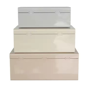 Sıcak satış beyaz dekoratif depolama gövde seti altın mandal dolap sistemleri ve organizatörler ile 2 parça Metal depolama gövde - Product Image 2