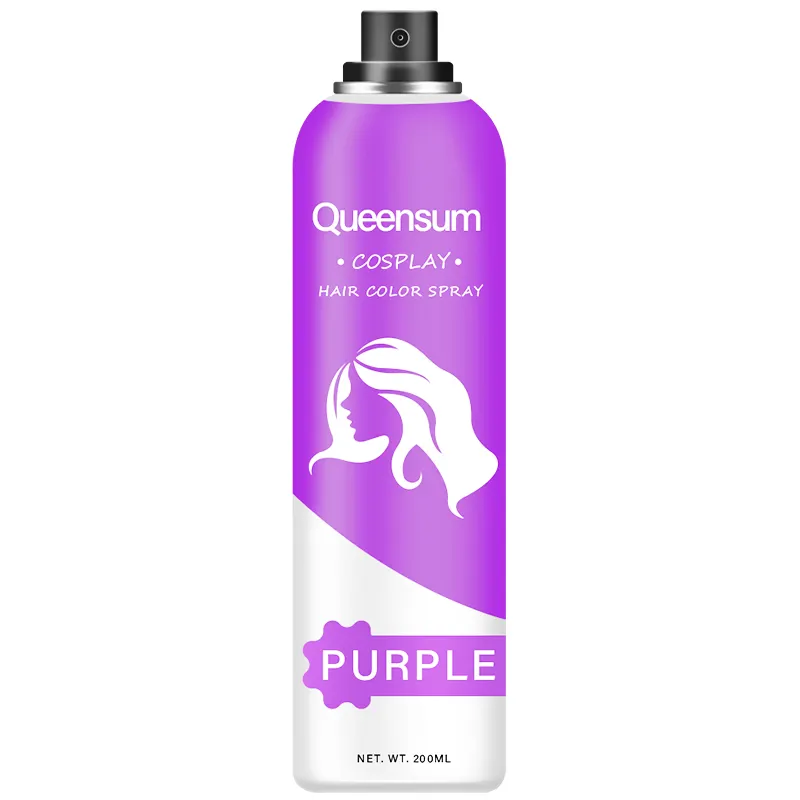 Spray de coloration capillaire forte tenue spray de teinture pour cheveux violet 200ml aérosol de peinture colorée spray de coloration capillaire instantané pour la couverture des racines grises