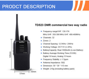 Portable Two Way Radio Handheld Walkie Talkie <strong>Entry</strong> Level Professional Economical <strong>Cost</strong> Effective DMR Radio - Product Image 2