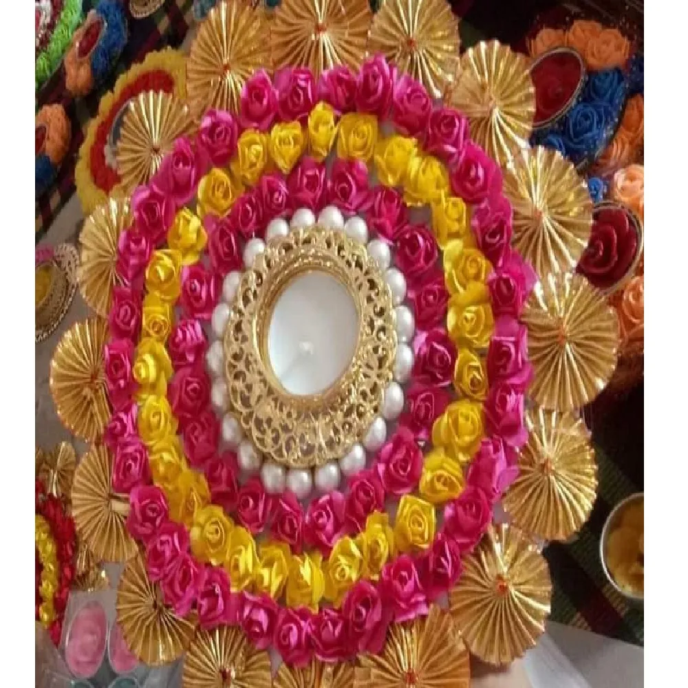 El yapımı hint çiçek Rangoli seti boncuk inci Diwali dekorasyon düğün çiçek ev dekor plaj ev hediye olay çay ışık