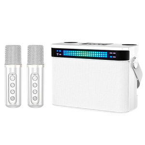 Subwoofer bajo estéreo portátil al aire libre máquina de Karaoke doble bocina pequeño mango multifunción micrófono altavoz con luz LED - Product Image 4