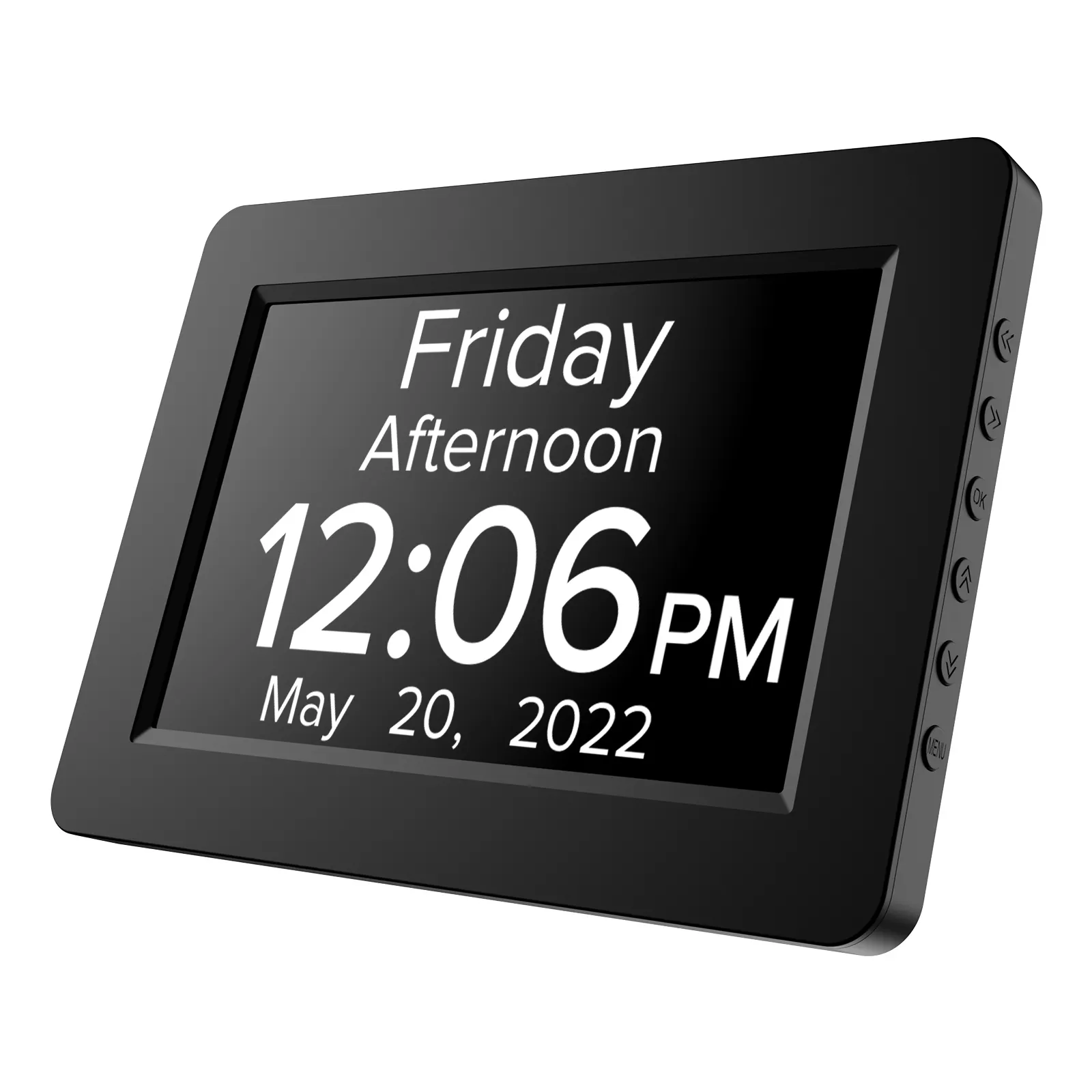 CHEETIE CP047 LCD Tela Grande Eletrônica 8 Polegada Multi Idioma Dementia Calendário Relógio De Mesa De Alarme Com Suporte
