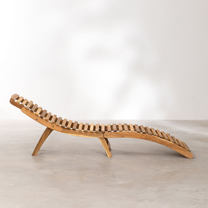 Holz Teak Klapp Sun Lounger Stuhl S Form Massivholz Aussie UK Amerika Thailand Möbel für Outdoor Beach Gartenmöbel