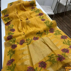 AKSHARAプレミアムソフトMugaシルクパーティーサリーインド & パキスタン服スラトから卸売 - Product Image 1