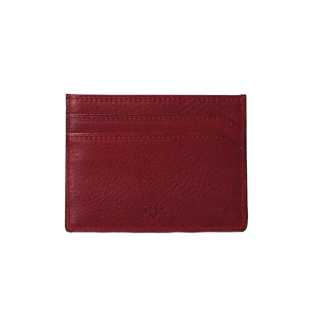 High quality Made in Italy handcrafted red credit card holder for business and travel