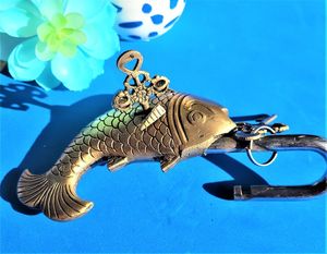 Brass Trick cá Pad khóa thủ công Câu Đố ổ khóa thiết kế cổ khóa trang trí nội thất handmade Quà tặng đặc biệt - Product Image 4