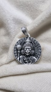 Handmade 925 Bạc hanuman Ji Mặt dây chuyền dấu hiệu xác minh, phước lành và bảo vệ - Product Image 3