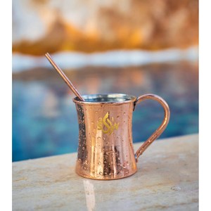 古典的なスタイルモスクワミュールメタル銅カップ純粋な銅ギフトコーヒーマグストロー付きハンドル付き最低価格