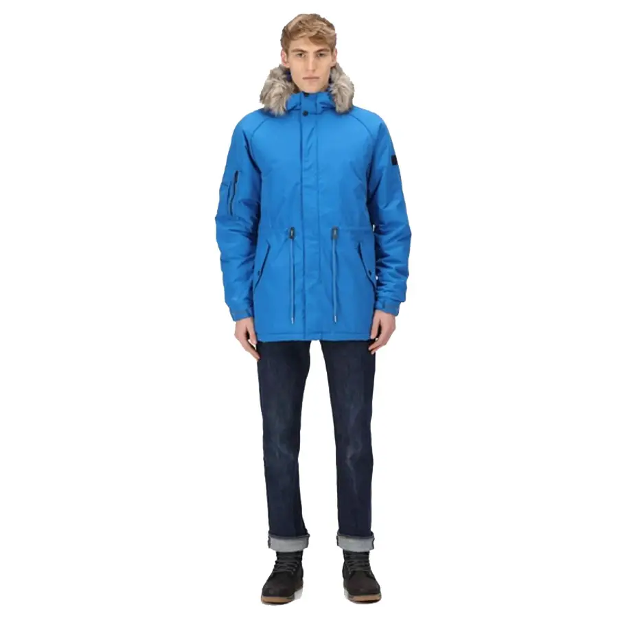 अनुकूलित सर्दियों आगमन पुरुषों नीले लंबी लंबाई के साथ Parka जैकेट फर डाकू पर बिक्री के लिए पुरुषों सर्दियों जैकेट