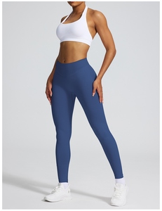 Kadın yüksek belli şeftali alt uyluk-yüksek spor tayt Abs kalça tanımlayan dikişsiz Yoga pantolon Spandex/naylon katı giyim