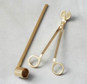 High Quality Stainless Steel Candle Care Tool Set in Shiny Gold Color With Large Size <strong>Cutter</strong> Perfect for Candle Maintenance - Product Image 2