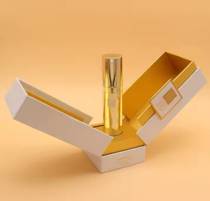 Scatola di profumo di carta a doppia porta aperta personalizzata di buon Design, scatola di bottiglia vuota, scatola di imballaggio cosmetico