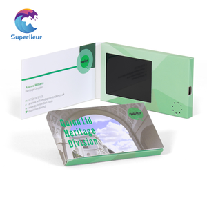 Superlieur özel boş 2.4 inç dijital ekran LCD ekran video oyna tebrik düğün davetiyesi hediye kartı video broşürü