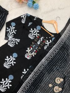 Hazır giyim Reyon nakış etnik Kurti çifti baskılı iş hint ve pakistan Salwar Kameez Suit