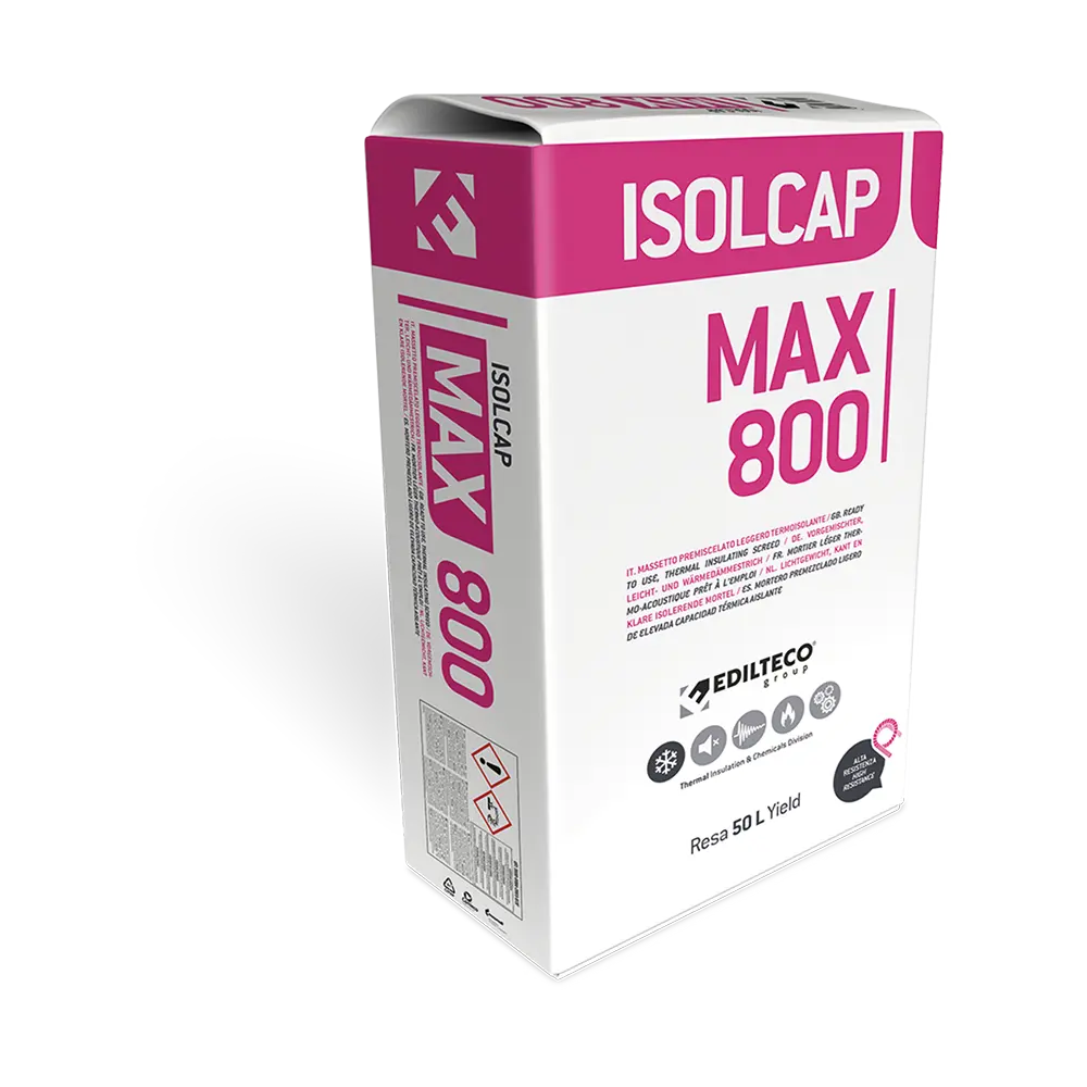 Isolcap Max 800-Lichtgewicht Thermisch Isolerende Dekvloer-Ce Gecertificeerd-Op Basis Van Eps-0,176 Wmk-800Kg/M3