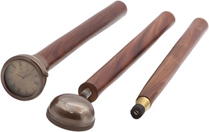 El işi 36 ''pirinç pusula kolu ahşap baston üç katlanabilir kamp yürüyüş koşu yürüme bastonu. - Product Image 3