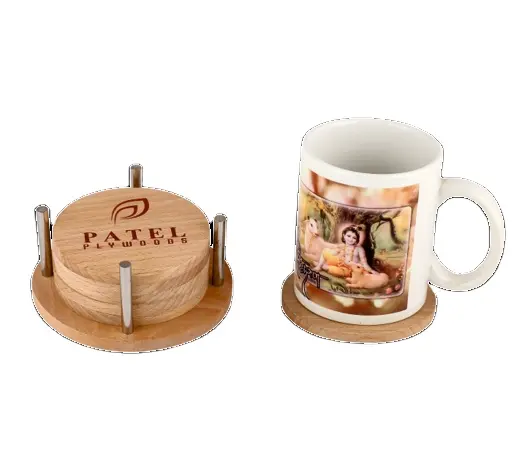 Set di sottobicchieri in legno di tendenza Premium per tavolino da caffè con sottobicchieri da tè con supporto per sottobicchiere in legno