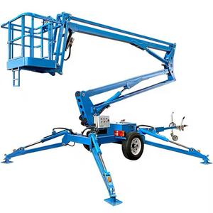 Venda quente 16m Telescópico Boom Lift Hidráulico Manlift Novo Reboque Montado Articulado Cherry Picker Plataforma de Trabalho Aéreo Fazenda