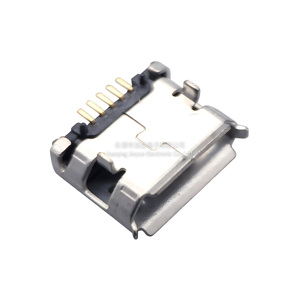 微usb 5p母插座5.9 SMT (表面安装技术) 卷边，带支柱麦克风充电端口连接器微型连接器