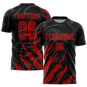 Top <strong>Soccer</strong> <strong>Europe</strong> Uniform Custom Black Red Sportswear Sublimation 100% Polyester Football Jersey Youth <strong>Soccer</strong> <strong>Team</strong> Uniforms - Product Image 1