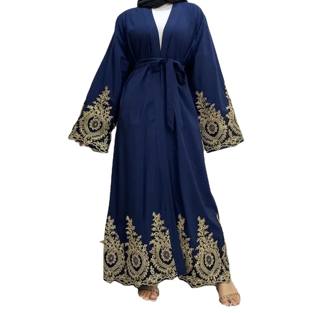 ความเจียมเนื้อเจียมตัว Abaya Ramadan เย็บปักถักร้อย Kaftan เสื้อผ้าอิสลามมุสลิมสําหรับผู้หญิงเสื้อสเวตเตอร์ถักเสื้อคลุม Designer abaya