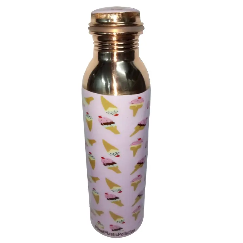 Botella de agua de cobre decorativa para el hogar, artículo de artesanía india, producto estándar superior de alta calidad, duradero, nuevo y elegante diseño único