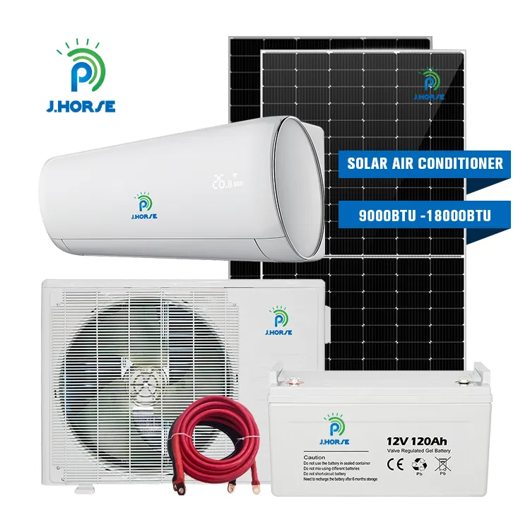 Climatiseur à cellule solaire de haute qualité 9000btu 12000btu 18000btu DC AC climatiseur solaire pour la maison