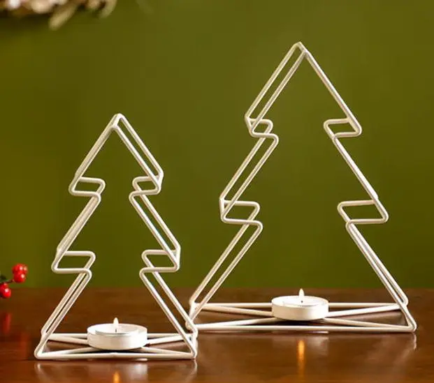 Pegangan t-light emas buatan tangan untuk dekorasi Natal x-mass pohon tempat lilin untuk lilin Votive