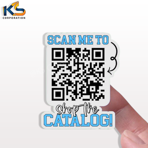 カスタム粘着QR & バーコードラベルUV印刷付きのユニークなPVCウォールステッカーカスタムパッケージラベル - Product Image 1