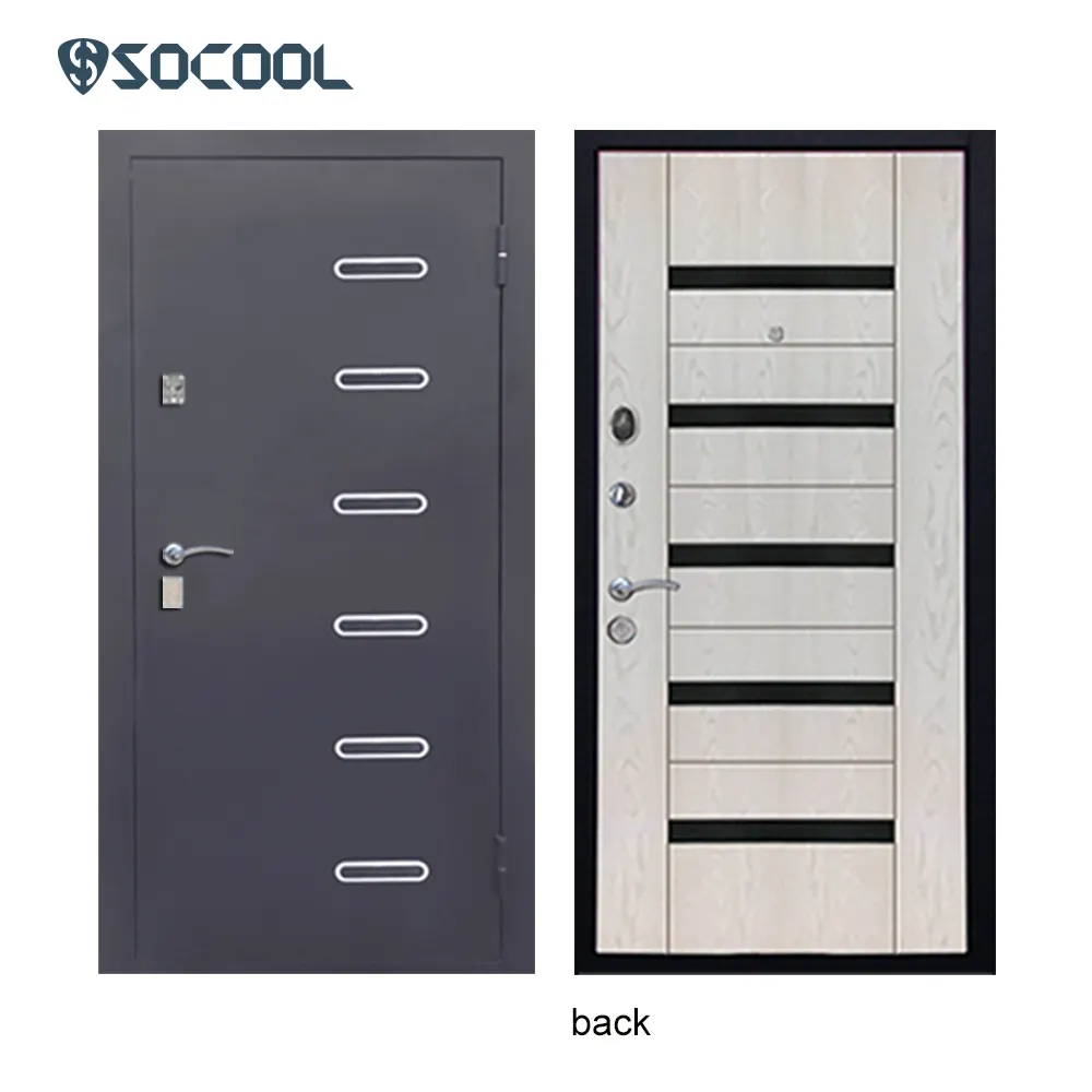 Socool ngoài trời sang trọng MDF cửa sắt cho một lối vào bền và phong cách