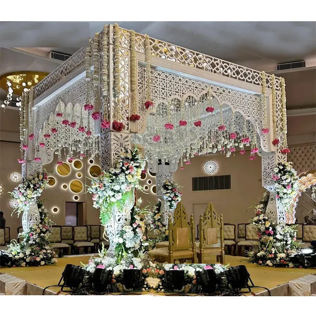 Espejo de Ceremonia de boda de fusión, decoración Mandap, espejo de Ceremonia de boda moderno, espejo decorativo Mandap, Mandap para bodas hindúes