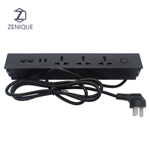 Nuova presa da tavolo per mobili montata su collezione 3 spina universale 2 caricabatterie Usb veloce 2 presa per interruttore porta Internet