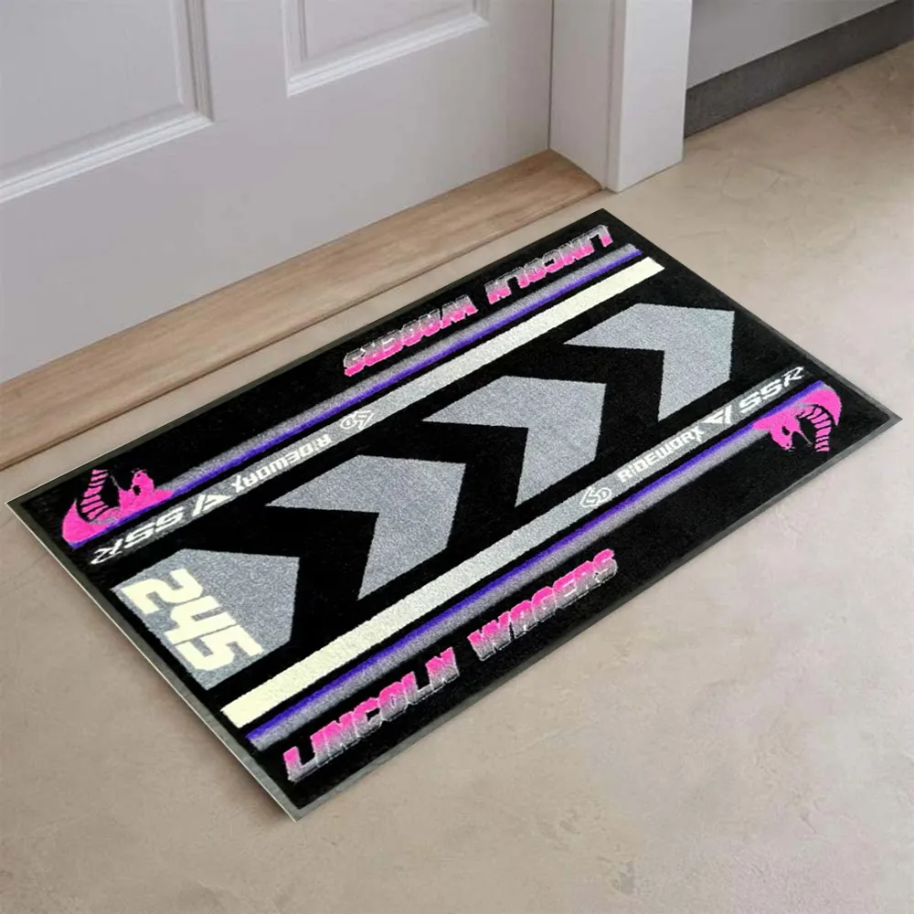 Alfombra de nailon con estampado de diseñador personalizado, alfombrillas para puerta, felpudo, entrada, alfombras comerciales, alfombras personalizadas con alfombrilla con logotipo