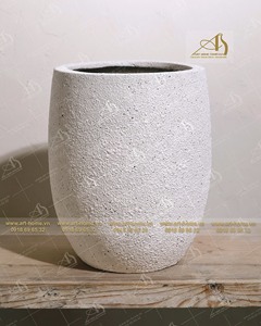 FP600H30WHS-S8 <strong>WHITE</strong> <strong>STONE</strong> - SPRAY EIGHT <strong>Pot</strong>: Modern, Durable Poly Fiber Glass <strong>Pot</strong> with a Rugged, Ideal for Mini Landscapes. - Product Image 2