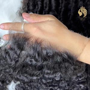 Cloudyhairコレクションベトナムデザイン卸売リアルヘアエクステンション人間<span class=keywords><strong>5</strong></span> * <span class=keywords><strong>5</strong></span> HDレースクロージャービルマカーリークロージャーウィッグを作る