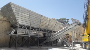 יעילות גבוהה 100 m3/h סוג יבש בטון הבלילה מפעל בנייה חשמלי רטוב/יבש עם משאבה ומצב מנוע