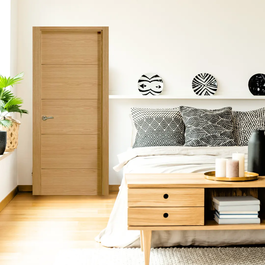 Pintu internal Spanyol kayu berkualitas tinggi Oak Amerika dengan sistem gudang alur kayu untuk digunakan dalam ruang dalam ruangan