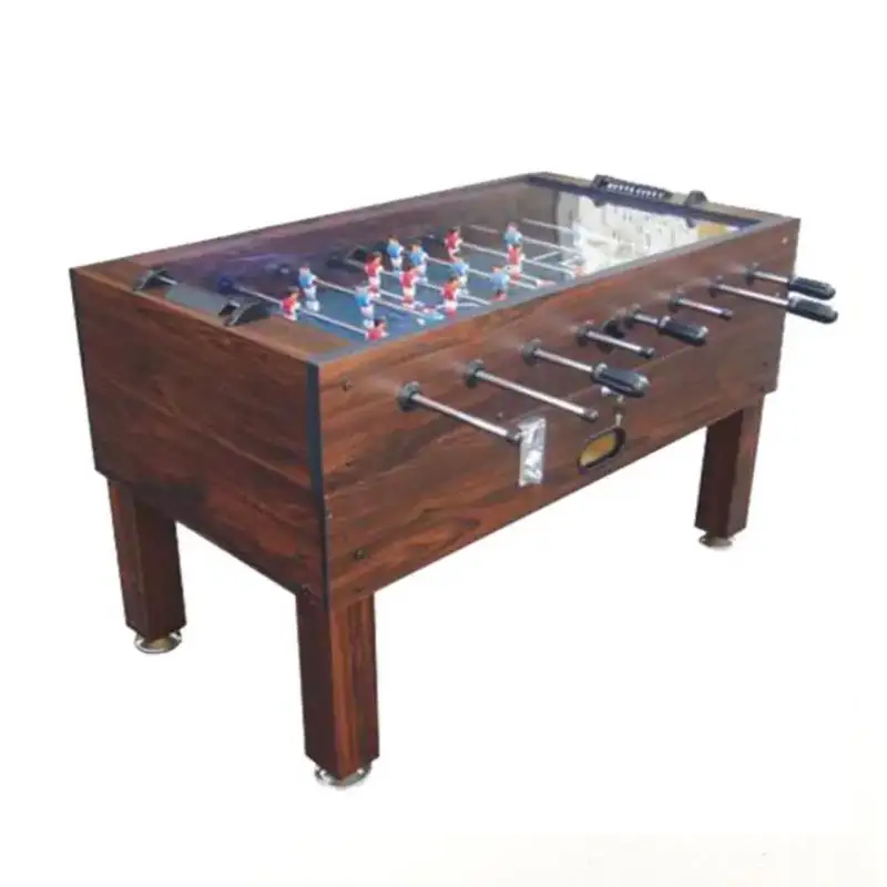 Máquina manual para operar monedas, mesa de fútbol con tapa de cristal, mesa de juegos de fútbol, calcio balilla