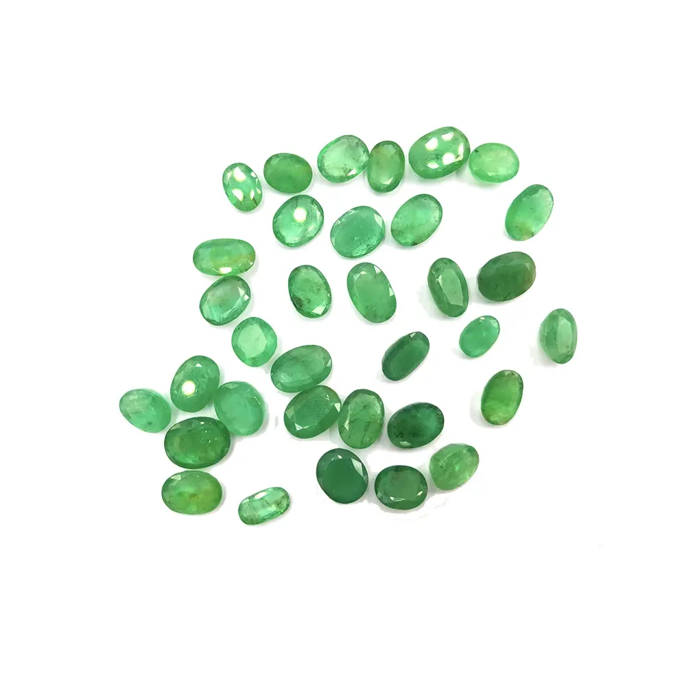 Natural Brazilian Emerald Ovals Faceted Gemstone For Ring, Necklace & Custom Jewelry Making
