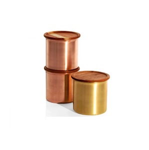 新款手工铜罐4件套，方形，非常昂贵，适用于餐厅罐 - Product Image 5
