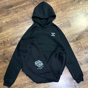500GSM puf baskı kapşonlu eşofman Set erkek yüksek kaliteli Streetwear eşofman ağır pamuk polar toplu toptan hazırlanmış - Product Image 5