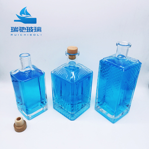 700ml 750ml <strong>1l</strong> Standard Transparent extra Flint Premium <strong>Whisky</strong> Flat square Flask Glass Liquor Bottle Vodka Bottle - Product Image 3