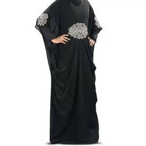 闪亮丝滑粘胶时尚女装Abaya jilbab优雅中庸定制设计女装穆斯林连衣裙Abaya宽松腰带腰裙