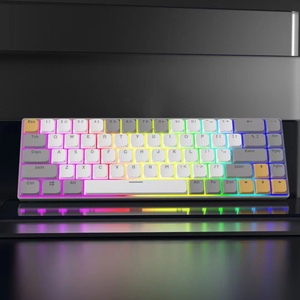 60% Layout 68 Keys Ultra-Slim Hot-Swappable Wired USB RGB Mechanical <strong>Keyboard</strong> with Low-Profile Keycaps Optical Red Switch