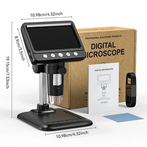 Microscopio de moneda Digital IPS de 7 pulgadas, lupa de 5MP 50X-1200X con soporte, microscopio de vídeo de soldadura para reparación electrónica, 8 LEDS - Product Image 6