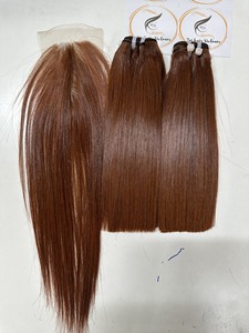 無料サンプルヘアバンドル人毛バンドル未処理の生キューティクル整列ヘアボーンストレートレースクロージャーレースフロントセット - Product Image 5