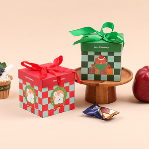 Noel Bento tipi kolu hediye kutusu yaratıcı tatil katlanır pasta ambalaj kutusu karton ambalaj - Product Image 3