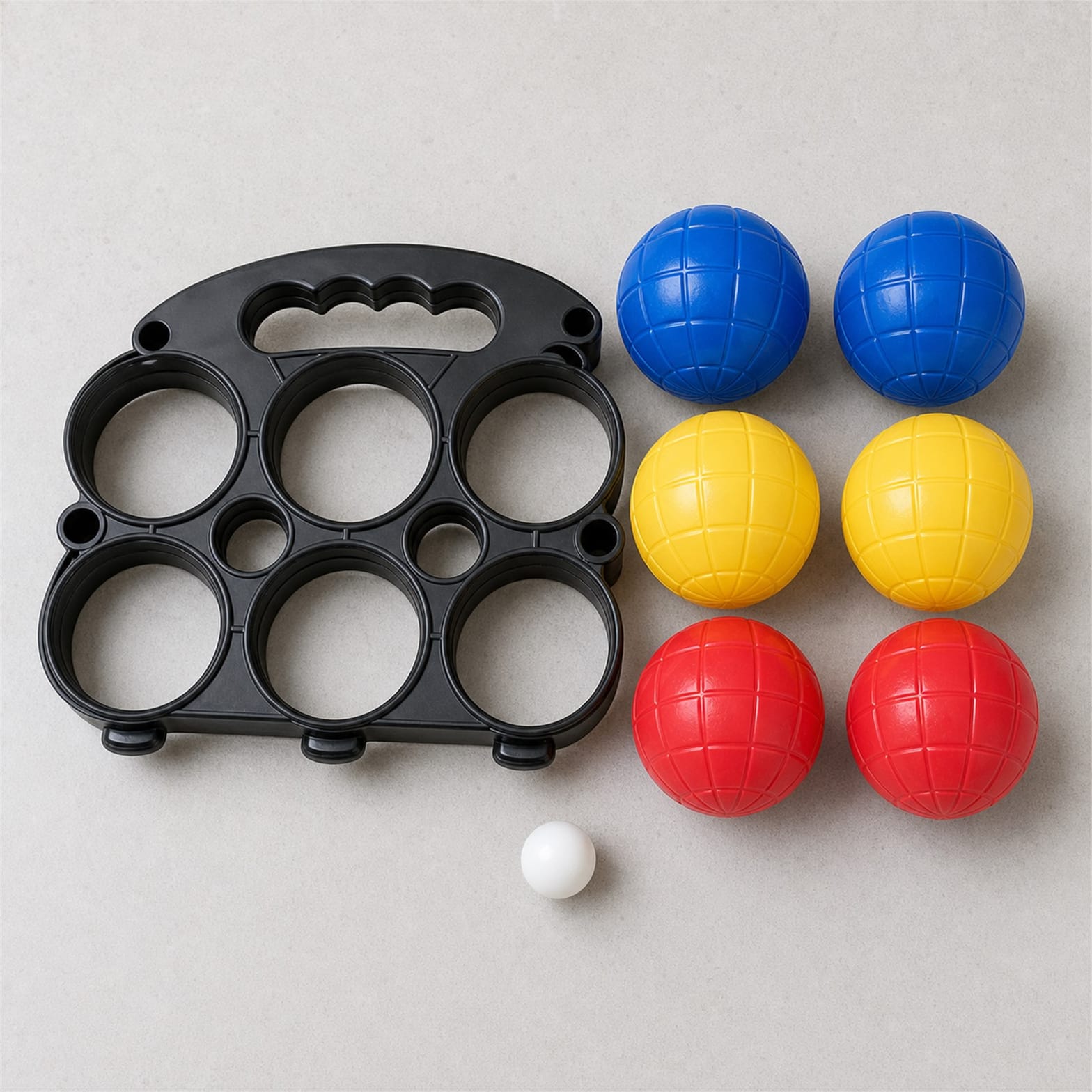 Jeu de 6 boules-bleu-jaune-rouge