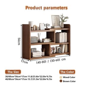 Bàn Bằng Gỗ Tủ Với Có Thể Điều Chỉnh Kệ Văn Phòng & Lưu Trữ Nhà Giá 3-Tier Gỗ Óc Chó Màu 30Cm - Product Image 6